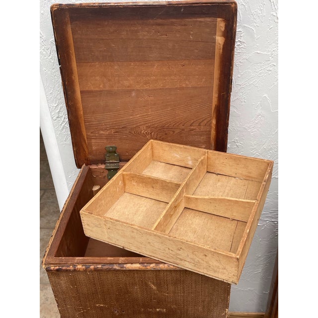 Wood 19th Century English Bamboo Sewing Box Side Table W Flared Legs For Sale - Image 7 of 14