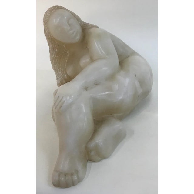 Realism Midcentury Carved Stone Sculpture of a Nude For Sale - Image 3 of 13