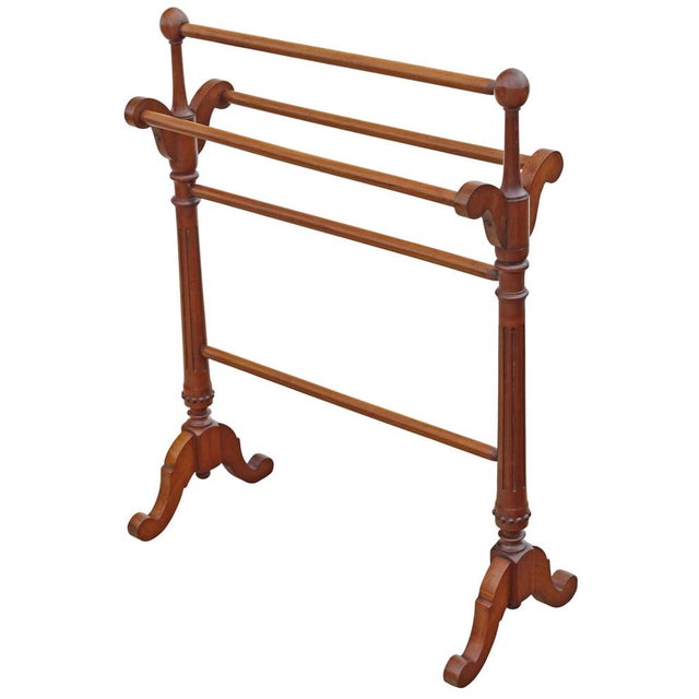 Antique Victorian Mahogany Towel Stand, 1880s For Sale - Image 3 of 6