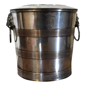 Antique 18th Century English George III Old Sheffield Silver Champagne Ice Bucket with Engraved Crest & Motto