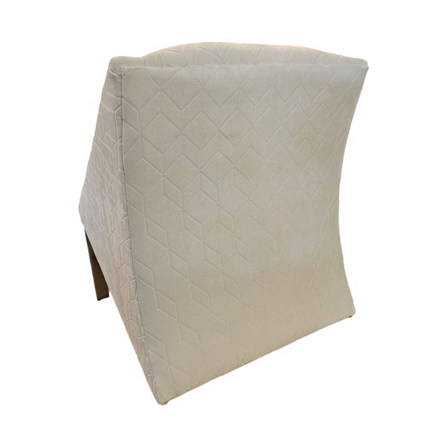 1970s 1970s Mid Century Angular Club Cha With Polished Nickel Supports in Andree Putman's Style For Sale - Image 5 of 9