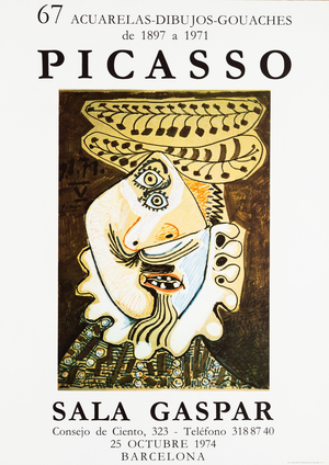 Exposition Sala Gaspar 1974 Poster after Pablo Picasso
