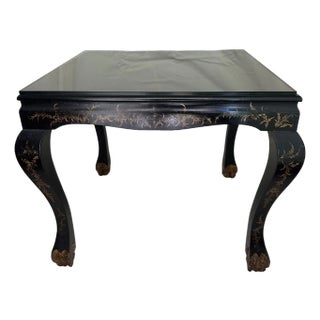 Late 19th Century Black Japanned Chinoiserie Table For Sale