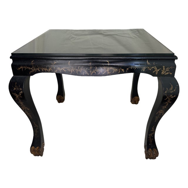 Late 19th Century Black Japanned Chinoiserie Table For Sale