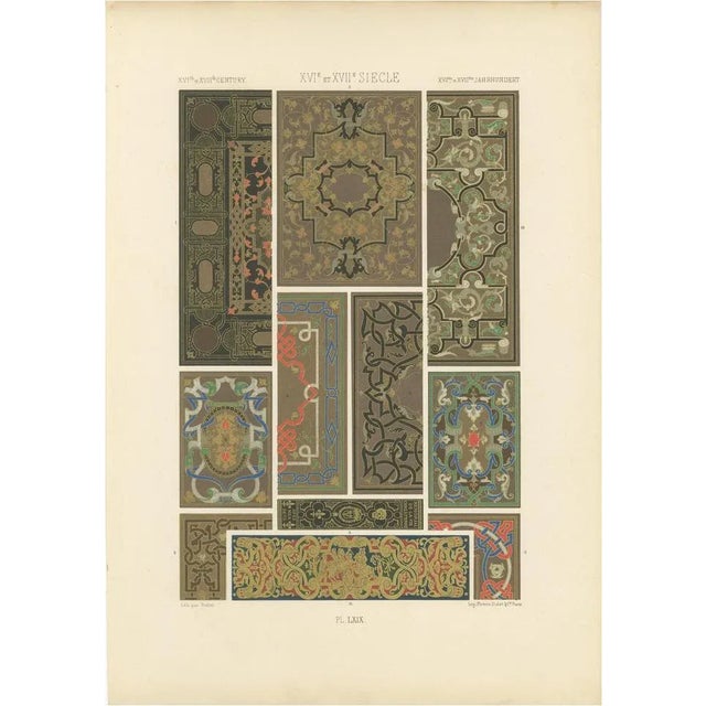Pailon, Renaissance Decorative 1500s-1600 Panels, Plate LXIX, 1869, Print For Sale - Image 10 of 10