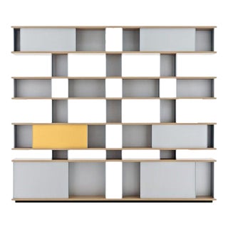 Nuage Shelving Unit in Wood and Aluminium by Charlotte Perriand for Cassina For Sale