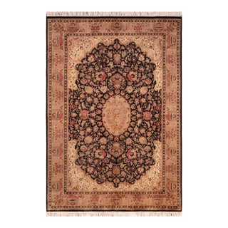 Heritage 1990's Pak-Persian Black/Taupe Wool Rug - 6'1'' X 8'10'' For Sale