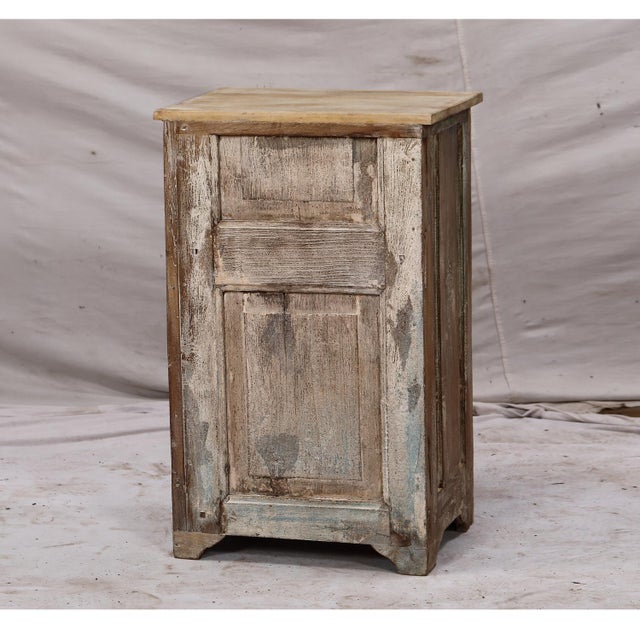 Brown Nightstand Made From Antique Indian Teakwood Architectural Elements For Sale - Image 8 of 8