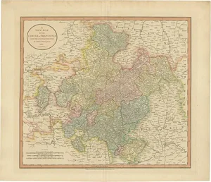 Antique Map of Franconia, Region of Germany, 1811