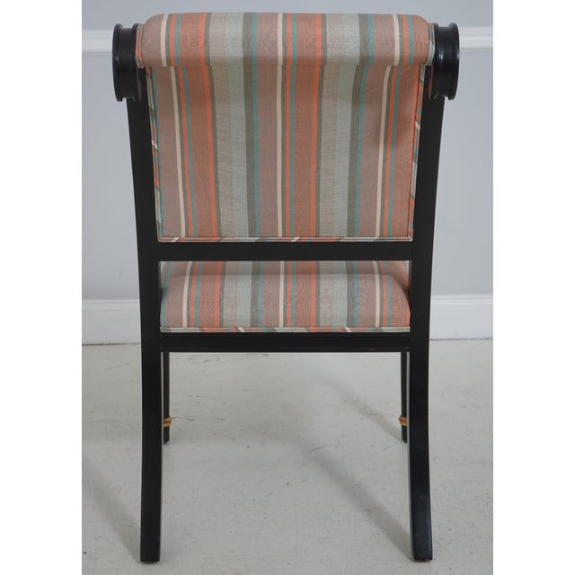 Set of 8 Fabrizi Black Upholstered Regency Dining Room Chairs For Sale - Image 4 of 18