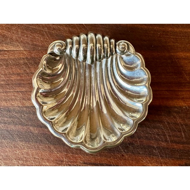 Mid 20th Century Pair of Silver Shell Form Dishes For Sale - Image 4 of 4