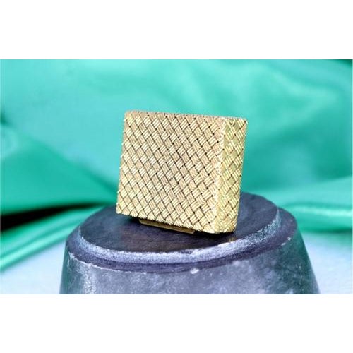 Gold Pill Box with Recessed Reliefs For Sale - Image 5 of 7