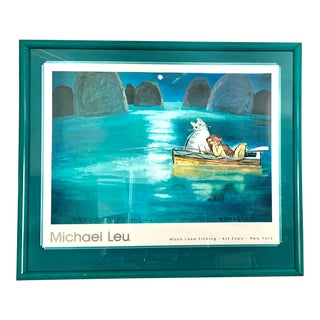 1992 Michael Leu Expressionist New York Art Expo Artist Signed Exhibition Poster For Sale