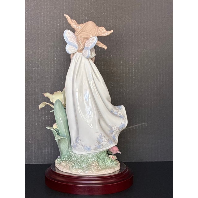 This Is a Limited Edition Lladró "Mystical Garden" Figurine,featuring a Fairy Holding Flowers. For Sale - Image 4 of 8