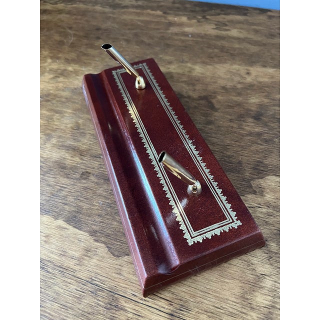 Italian 1970s Italian Leather Scully & Scully Double Pen Holder For Sale - Image 3 of 12