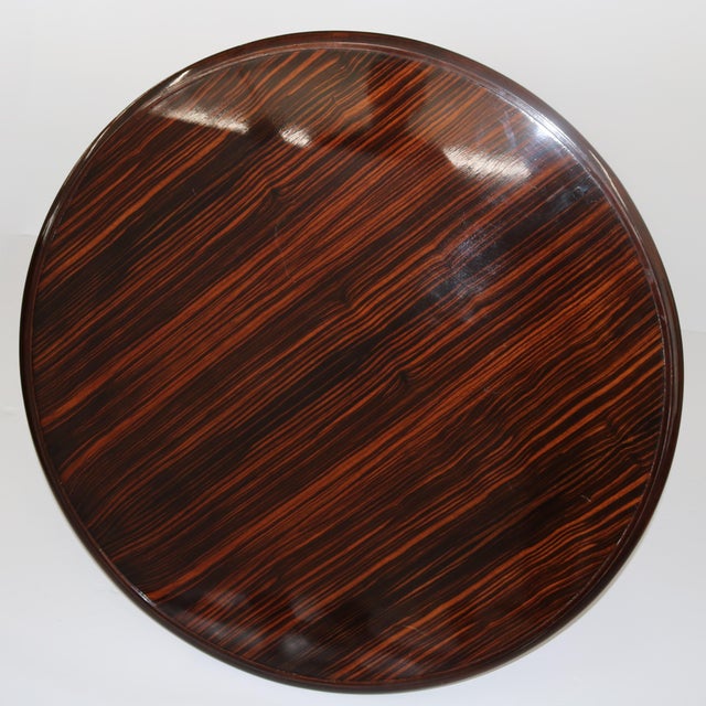 Brown 1930s French Art Deco Round Coffee Cocktail Table For Sale - Image 8 of 8