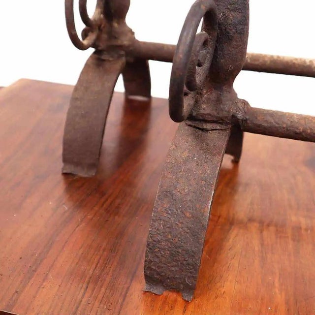 Metal Wrought Iron Andirons, Set of 2 For Sale - Image 7 of 8