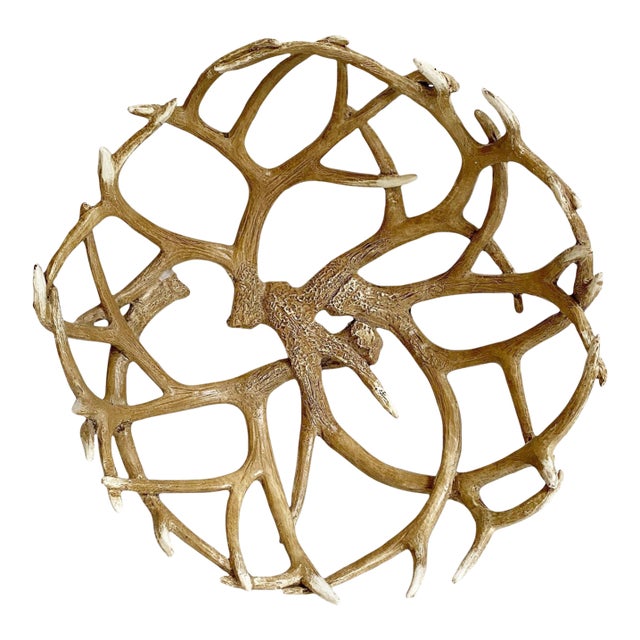 1990s Rustic Resin Antler Bowl For Sale