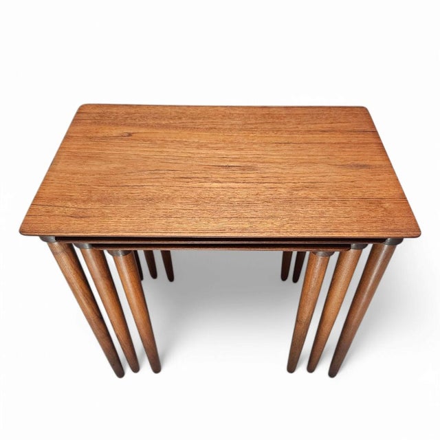 Mid 20th Century Svend Madsen Danish Teak Nesting Tables - Set of 3 For Sale - Image 11 of 12