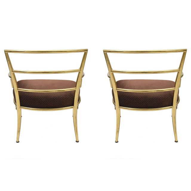 1960s Vintage Mastercraft Greek Key Brass Side Chairs, 1960's, Pair Of For Sale - Image 5 of 10
