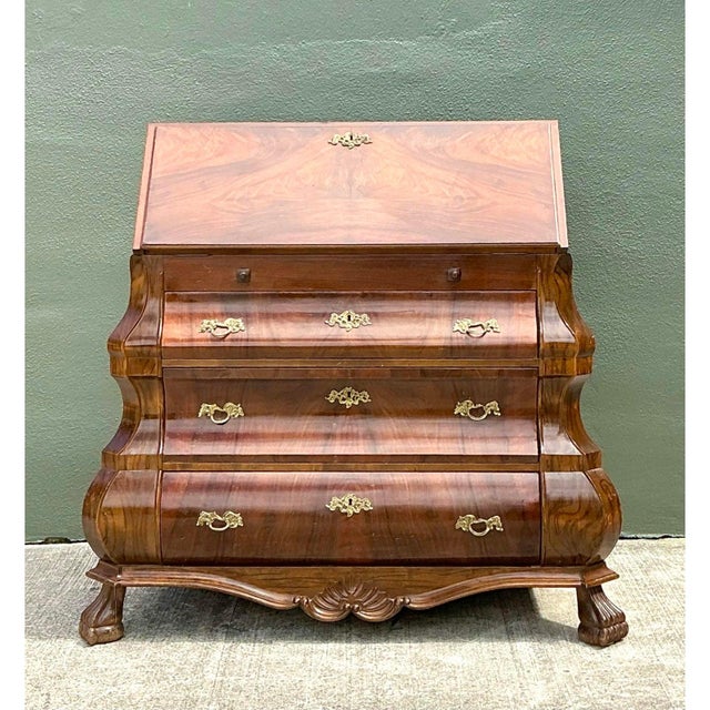 Vintage Rococo Burled Wood Secretaire For Sale - Image 12 of 12