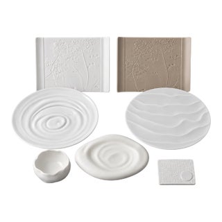 Sylvie Coquet for Feeling’s Limoges Sculptural Porcelain Serving Set, 7 Pieces For Sale