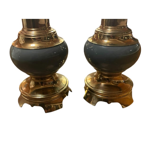 1960s Stiffel Sculptural Table Lamps, Ceramic and Brass, Mid Century Modern For Sale - Image 14 of 18
