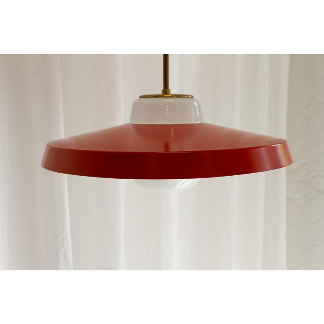 Red Danish Red and Opaline Pendant by Lyfa, 1950s For Sale - Image 8 of 18