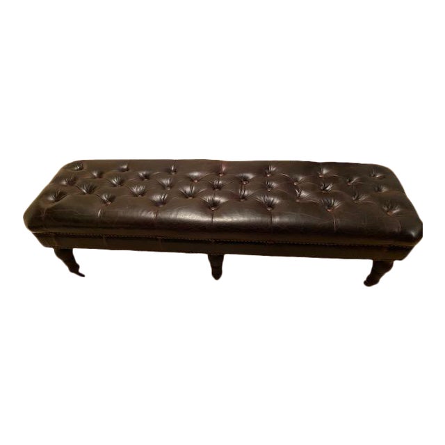 Wesley Tufted Leather Dining Bench Chairish