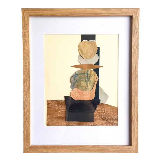 "Vessel 2" Original Mixed-Media Framed Collage on Paper by Zac Woodiel For Sale