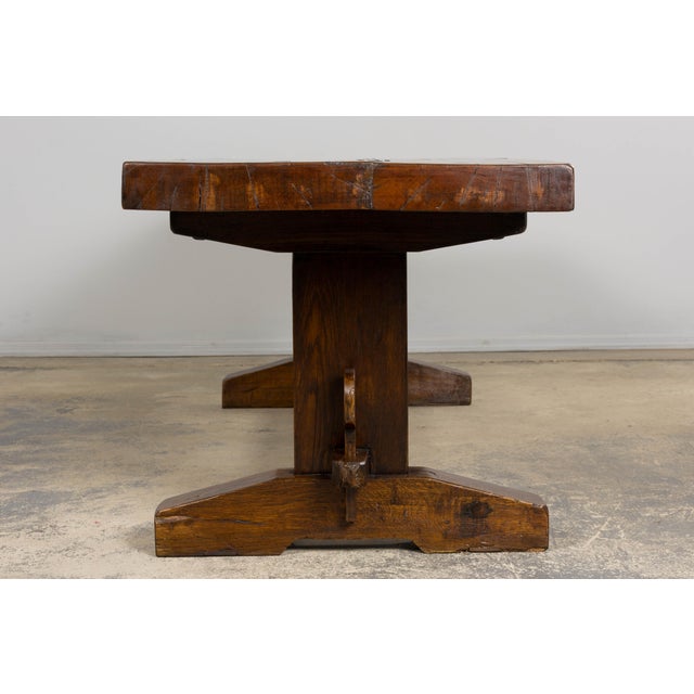 18th Century French Monastery Oak Trestle Dining Table For Sale - Image 15 of 17