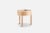 White oak arc side table by Ditte Vad and Julie Bertrup. Materials: oak, lacquer. Dimensions: D 42 x W 42 x H 45 cm. The...