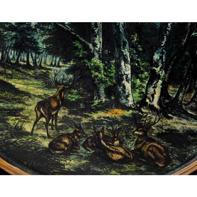 Wood Large 19th Century Italian Glazed-Majolica Framed Plaques - a Pair For Sale - Image 7 of 11