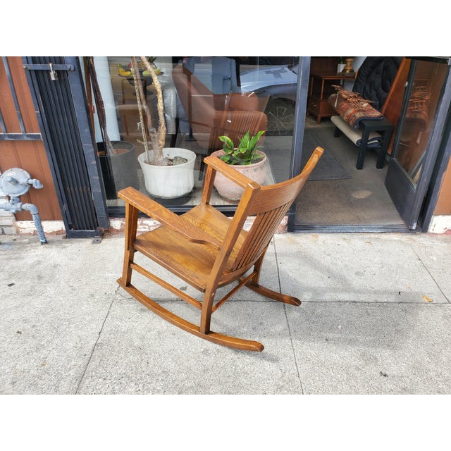 1920s Oak Rocking Chair For Sale - Image 10 of 12