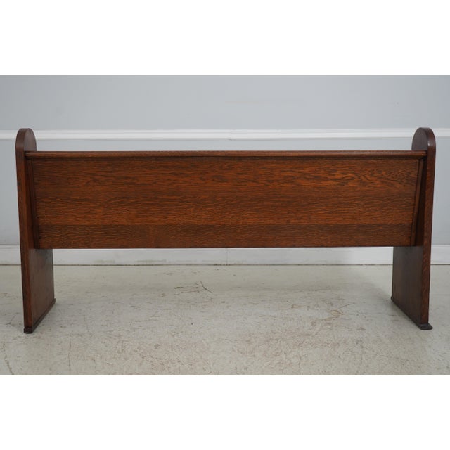 Antique Approx. 6 Ft Solid Oak Church Pew For Sale - Image 15 of 18