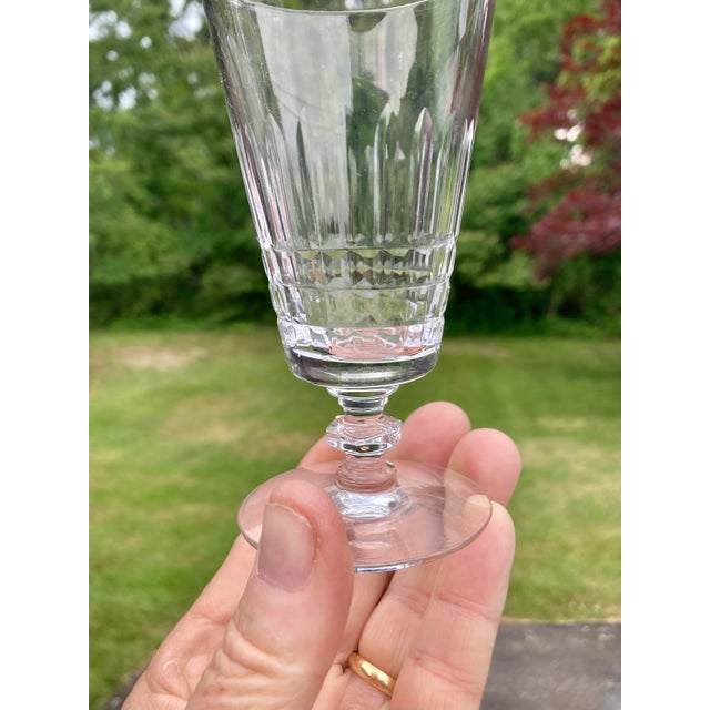 1970s Vintage French Cut Clear Juice Glasses- Set of 6 For Sale - Image 5 of 6