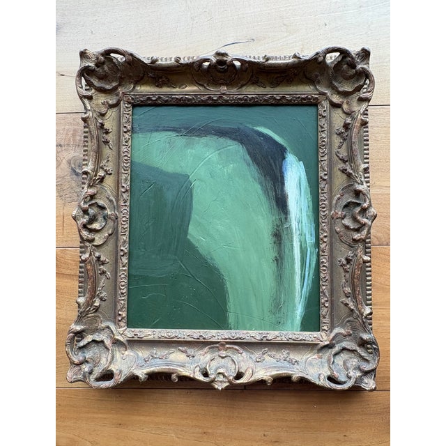2020s 2024 Amanda Carol Collection Green Abstract Oil Painting in Fine French Antique Frame For Sale - Image 5 of 16