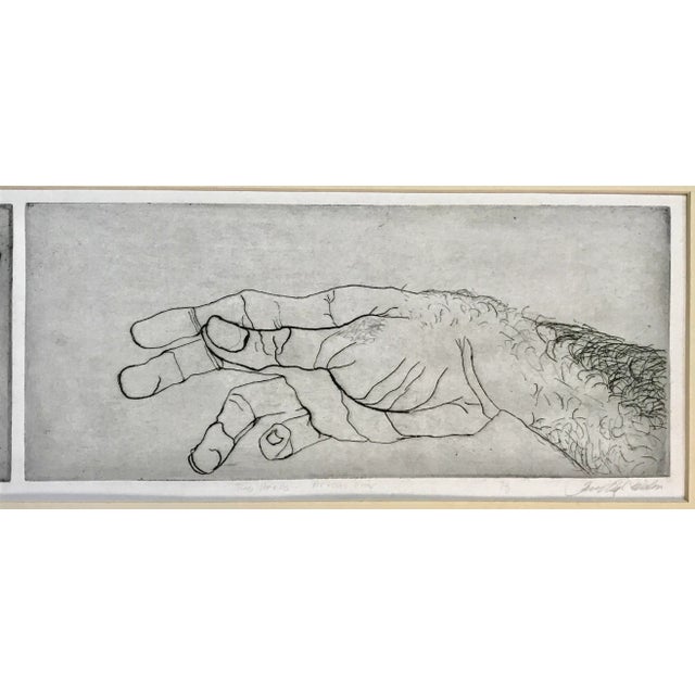 Vintage Original Signed Etching “Two Hands” Artists Proof For Sale - Image 4 of 8