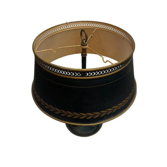 Early 20th Century French Green Tole Bouillotte Lamp For Sale - Image 4 of 6