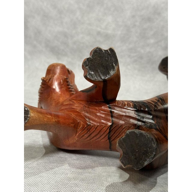 Wood Hand-Carved Wooden Tigers, 1970s, Set of 2 For Sale - Image 7 of 13