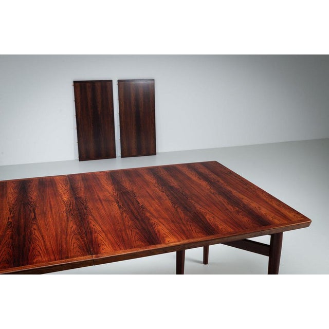 Wood Large Model 201 Dining Table in Rosewood by Arne Vodder for Sibast, Denmark, 1960s For Sale - Image 7 of 14