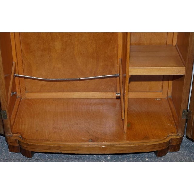 English Art Deco Burr Walnut 2-Door Wardrobe with Shelves, 1930s For Sale - Image 12 of 18