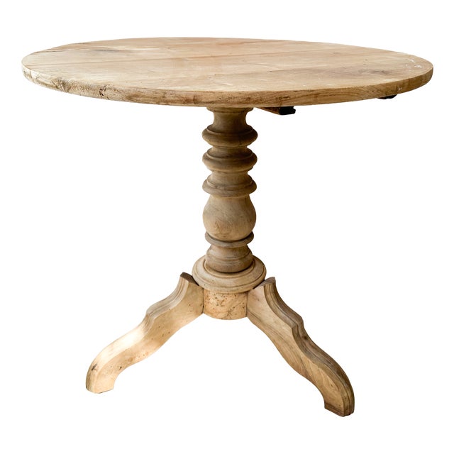 Antique Early 20th Century Belgian Wooden Pedestal Table For Sale