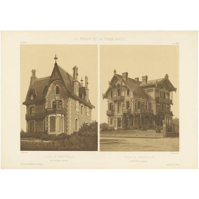 P. Chabat, Villa de la Hutte A Deauville, 1900s, Paper For Sale