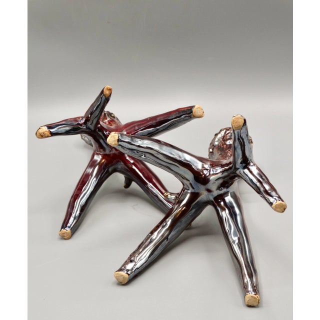 Silver Organic Metallic Antler Candle Holders, a Pair For Sale - Image 8 of 8