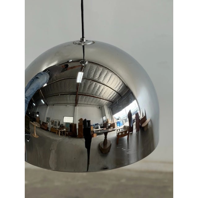 Contemporary 1990s Chrome Metal Pendant # 1 For Sale - Image 3 of 13