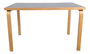 81B Dining Table in Linoleum and Black Birch by Alvar Aalto for Artek
