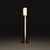 Contemporary Handcrafted Ceramic Floor Lamp in With Linen Cylinder Lampshade in Gasoline Smoked Moss Glaze For Sale - Image 3 of 6