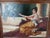 1990s Large Original Regency Fine Art Studio Painting “Woman With Lute” by Talach – Framed 60 X 47 For Sale - Image 13 of 15