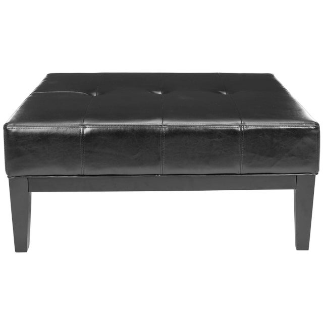 2020s Square Cocktail Ottoman Large in Black & Black For Sale - Image 5 of 5